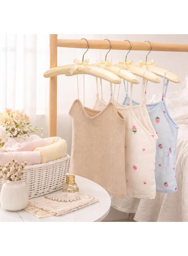 A set of 6 elegant satin-lined silk-wrapped hangers with silver foam hooks for dresses, coats, blouses, and wardrobes; 38cm display organizer - Image 4